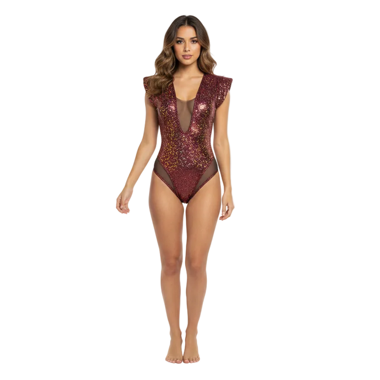 Copper Spritz One-Piece Monokini Swimsuit Mondaywear – for fetes, festivals, pool and beach