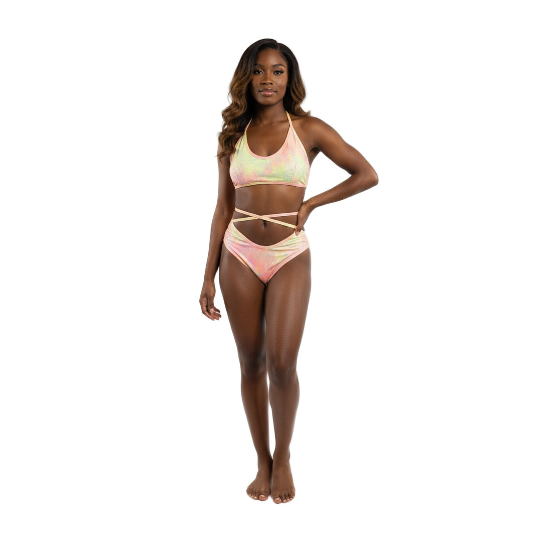 Cotton Candy One-Piece Monokini Swimsuit Mondaywear — bold one-piece swimsuit for carnival Monday wear, fetes, festivals, pool, and beach