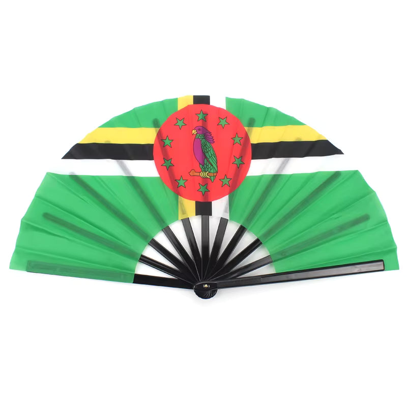 Dominica Carnival Cool Down Fan — flag hand fan to keep cool on the road at carnival, fetes, and jouvert