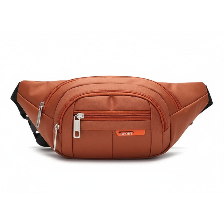 Dusty Orange Road Runner Phone, Body & Waist Fanny Bag – adjustable washable canvas, four pockets, waist or crossbody