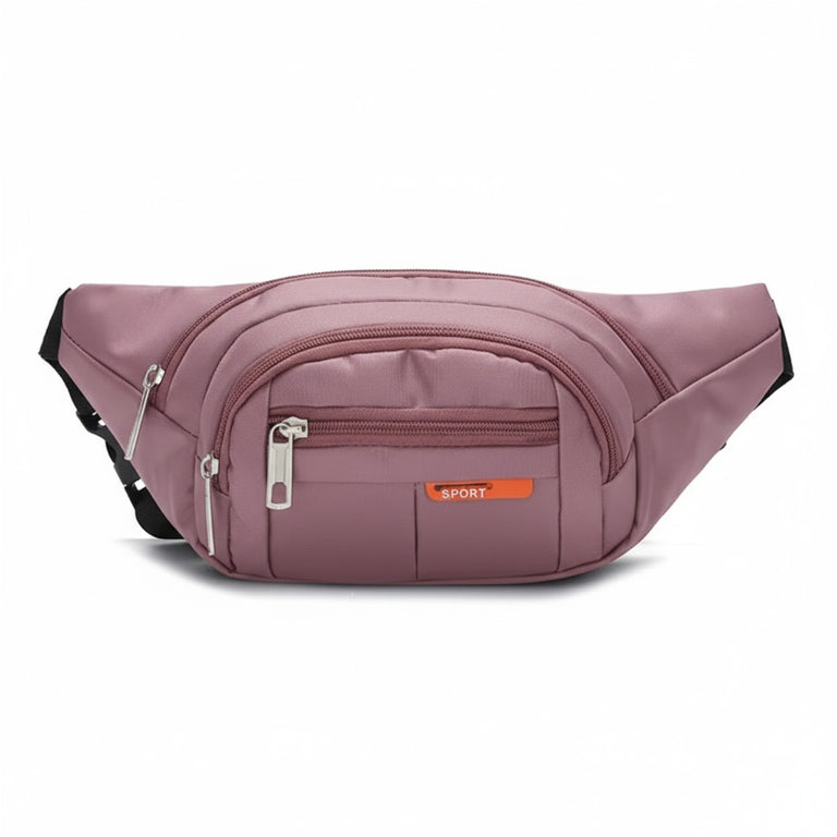 Dusty Rose Road Runner Phone, Body & Waist Fanny Bag – adjustable washable canvas, four pockets, waist or crossbody