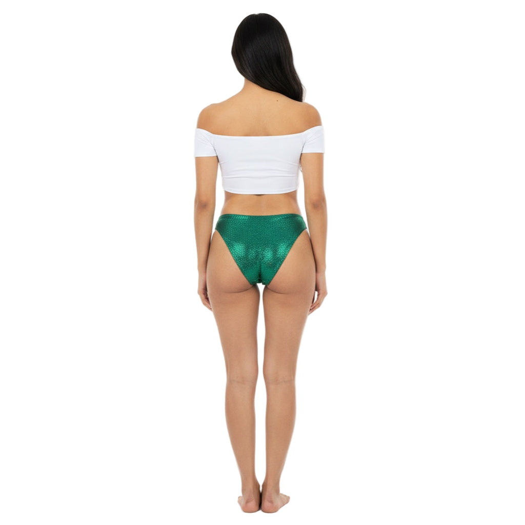 Emerald Green Carnival Vibes Bikini Bottoms — vibrant mix-and-match bottoms to pair with carnival costumes, Mondaywear, and festival looks