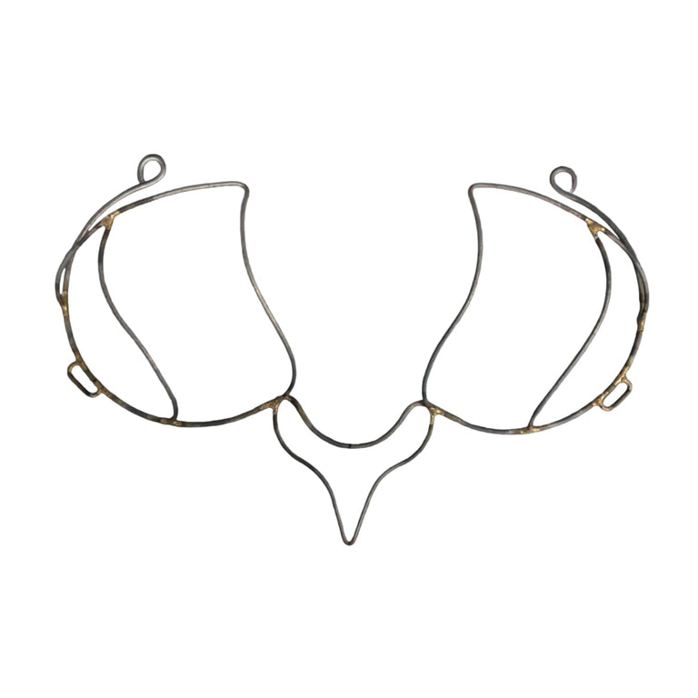 Front view of the Fire Wire Bra Frame — a versatile base for custom carnival and Mondaywear creations, ready for rhinestones, feathers, or fabric