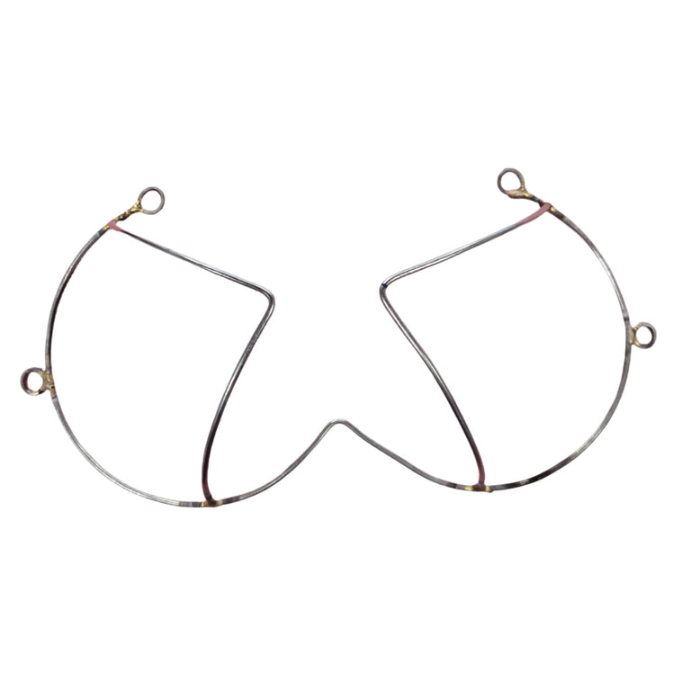 Front view of the Flaming Wire Bra Frame, designed for carnival or Mondaywear
