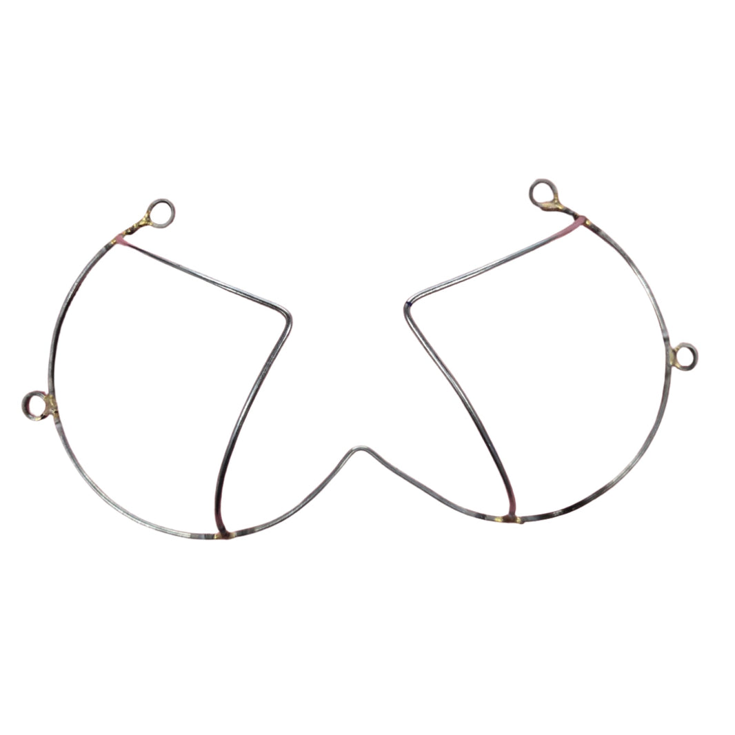 Front view of the Flaming Wire Bra Frame, designed for carnival or Mondaywear
