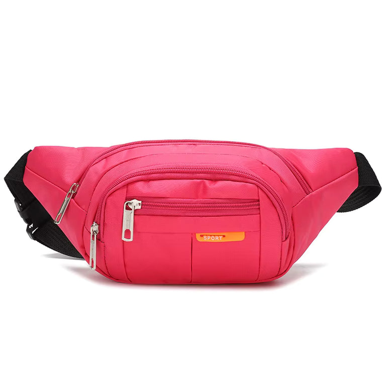 Fuchsia Road Runner Phone, Body & Waist Fanny Bag – adjustable washable canvas, four pockets, waist or crossbody