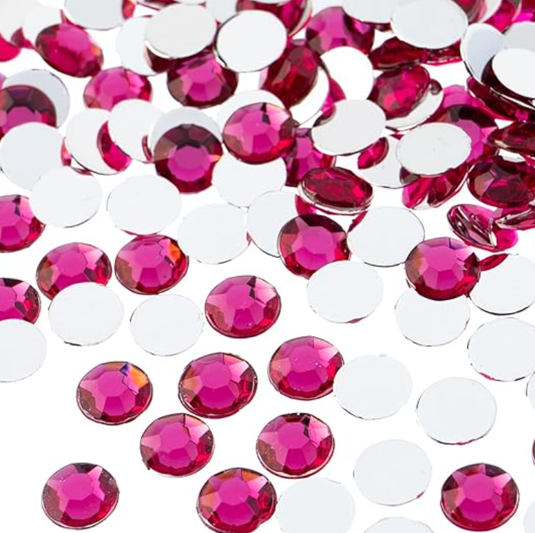 Fuchsia Round Flatback Rhinestone SS40 8MM — flatback rhinestone for enhancing carnival costumes and custom designs