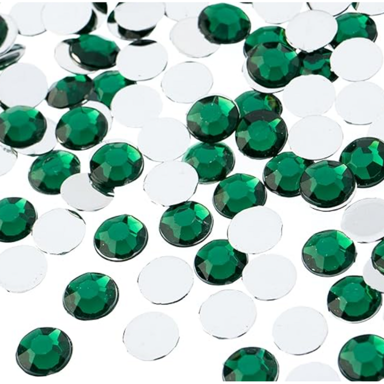 Green Round Flatback Rhinestone SS40 8MM — flatback rhinestone for enhancing carnival costumes and custom designs