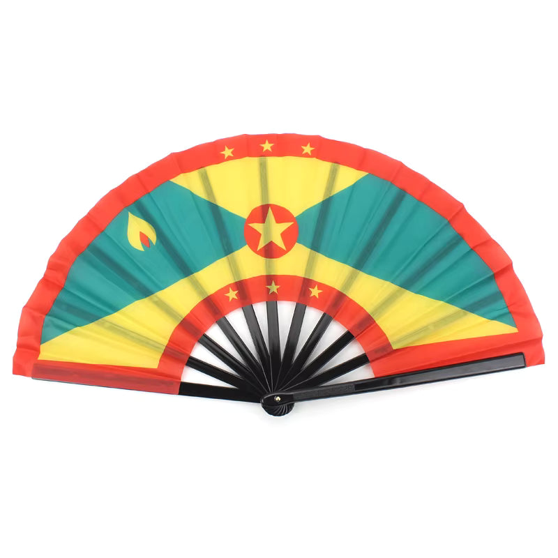 Grenada Carnival Cool Down Fan — flag hand fan to keep cool on the road at carnival, fetes, and jouvert