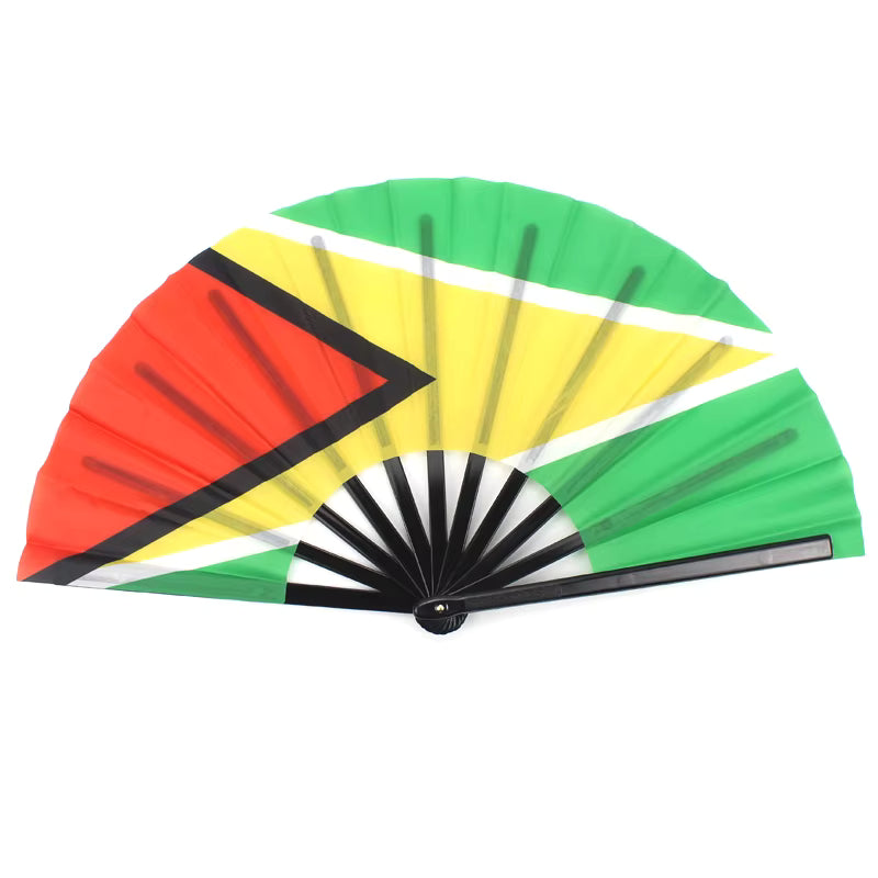 Guyana Carnival Cool Down Fan — flag hand fan to keep cool on the road at carnival, fetes, and jouvert