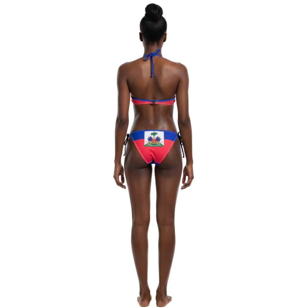 Haiti Flag Two-Piece Bikini Swimsuit — vibrant two-piece swimsuit for carnival, fetes, festivals, pool, and beach