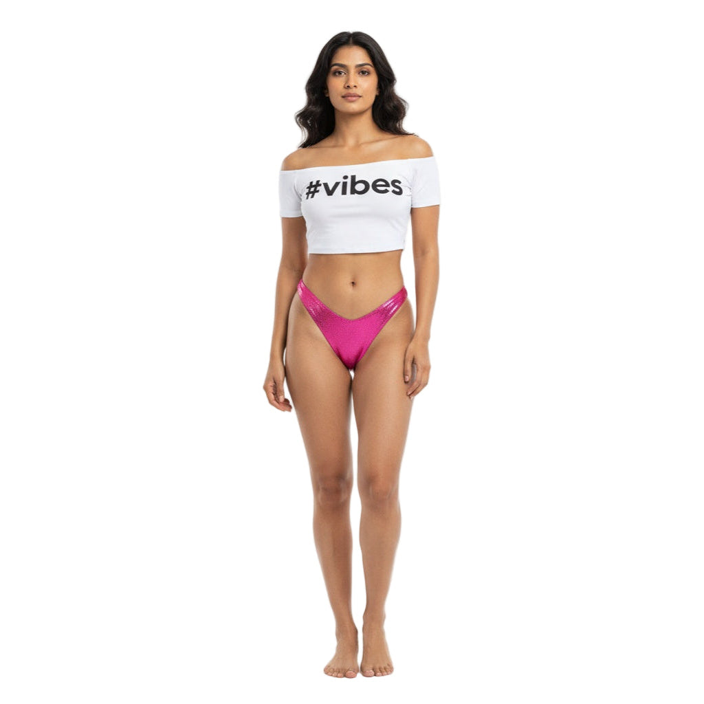 Hot Pink Carnival Vibes Bikini Bottoms — vibrant mix-and-match bottoms to pair with carnival costumes, Mondaywear, and festival looks