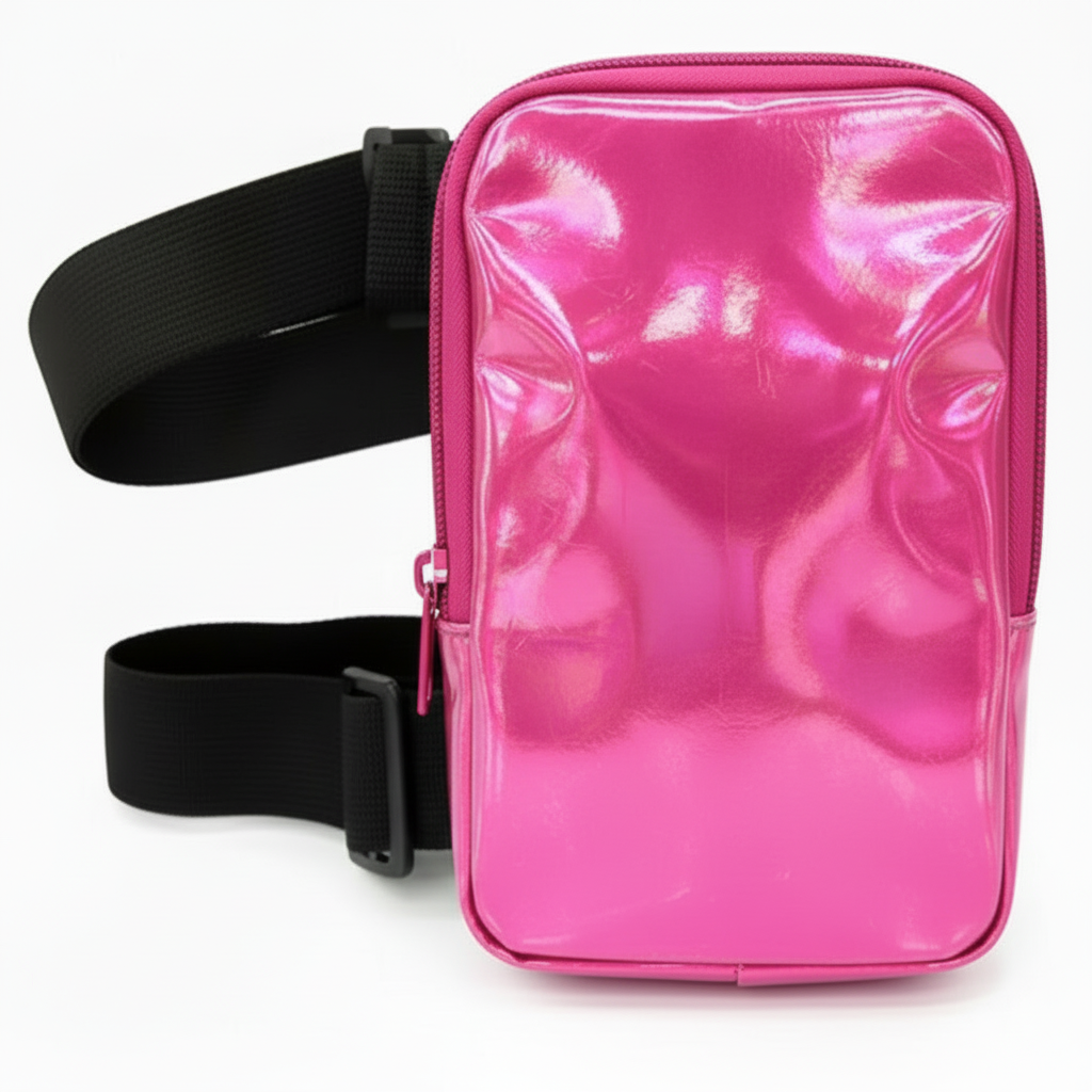 Hot Pink HoloGlam Carnival Thigh Bag-Hot Pink HoloGlam Carnival Thigh Bag — hands-free carnival thigh bag for phone and essentials at fetes, jouvert, and festivals