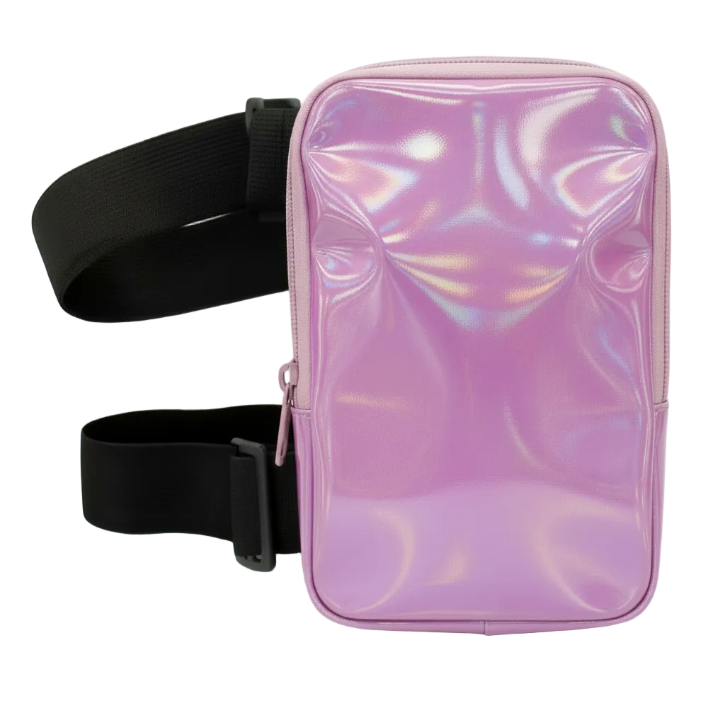 Light Purple HoloGlam Carnival Thigh Bag — hands-free carnival thigh bag for phone and essentials at fetes, jouvert, and festivals