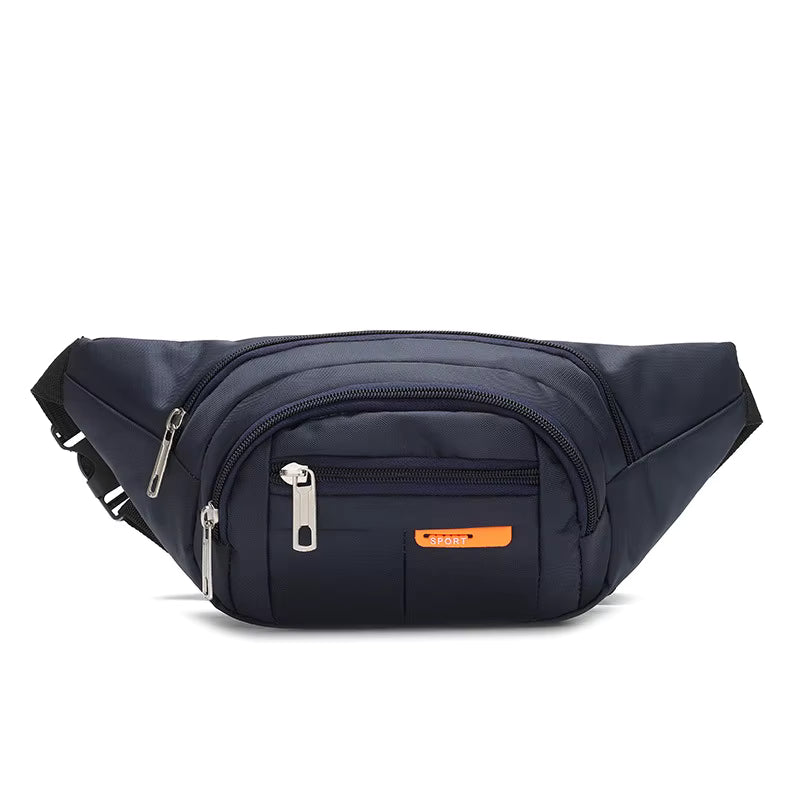 Navy Blue Road Runner Phone, Body & Waist Fanny Bag – adjustable washable canvas, four pockets, waist or crossbody