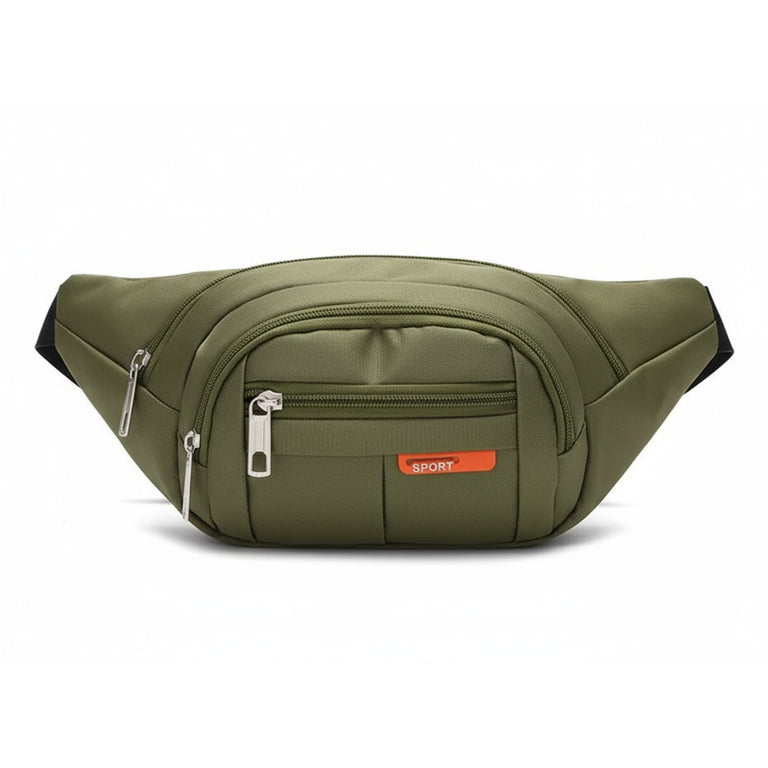 Olive Road Runner Phone, Body & Waist Fanny Bag – adjustable washable canvas, four pockets, waist or crossbody