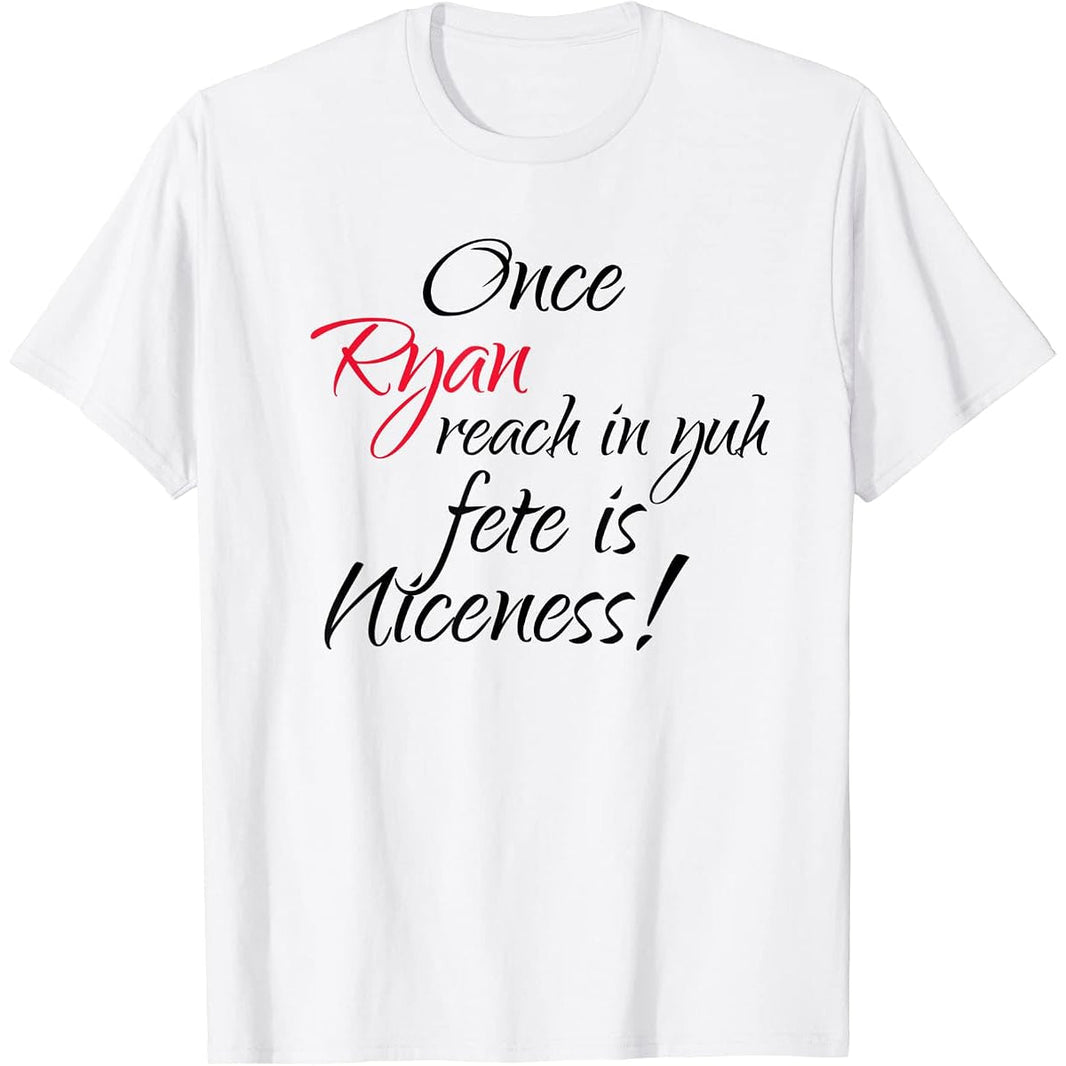Once A Trini Reach In Yuh Fete Dear Promoter Tee – slogan graphic print