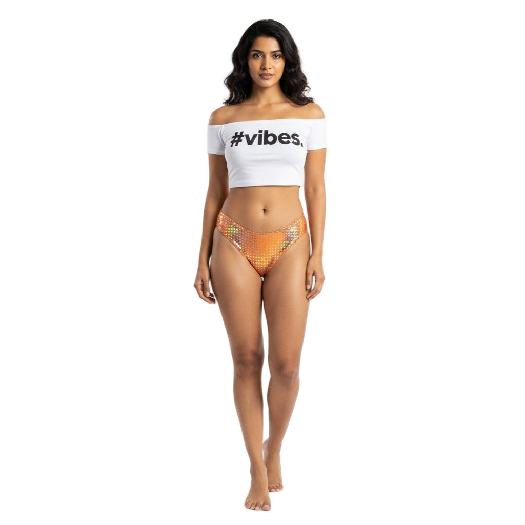 Orange Carnival Vibes Bikini Bottoms — vibrant mix-and-match bottoms to pair with carnival costumes, Mondaywear, and festival looks