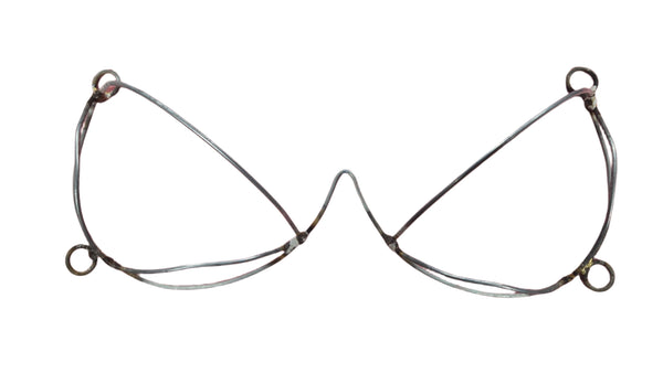 Front view of the peakaboo Wire Bra Frame, designed for carnival or Mondaywear. This sophisticated wire bra frame serves as a versatile base for custom creations, perfect for adding rhinestones, feathers, or fabric. Ideal for creating unique and elegant looks. #carnivalmw #wirebra #carnivalcostume #carnivalsupplies