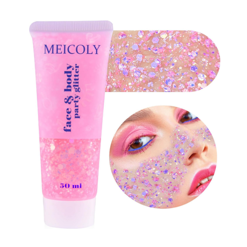 Pink Face & Body Glitter — sparkling glitter for face and body, perfect for carnival, jouvert, and festivals