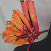 Fiery Sunset Feather Small Collar Wings featuring vibrant orange feathers, shimmering gold accents, and bold red details. Perfectly handcrafted, this lightweight and radiant accessory is designed to sit gracefully around the neck and shoulders, ideal for carnivals, festivals, and performances. #carnivalmw