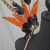 Video of Savannah Blaze Feather Small Collar Wings featuring bold orange and black feathers with intricate gold accents. Lightweight and perfect for festivals, carnivals, and stage performances. #carnivalmw