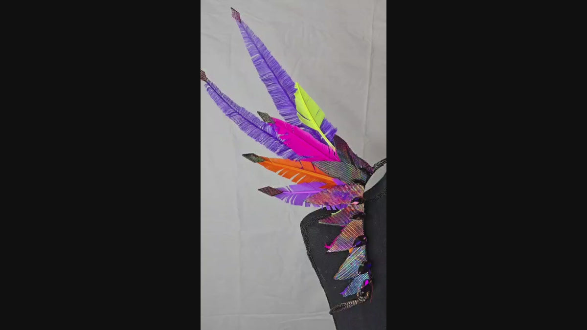 Purple Rain Small Feather Collar Wings-Video of the Purple Rain small feather collar wings in motion | CarnivalMW