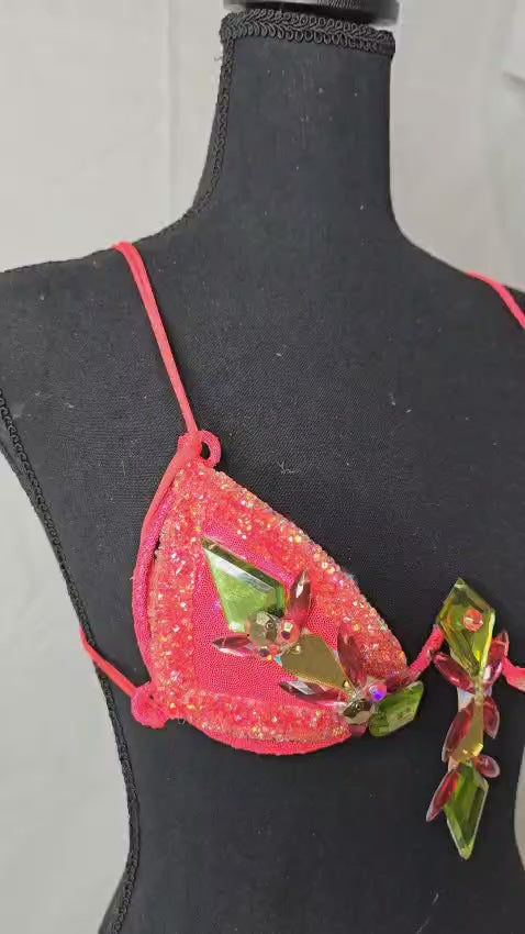 Video of Watermelon Splash Decorated Wire Bra