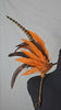 Tiger Flame Feather Small Collar Wings featuring a fierce blend of vibrant orange and deep brown feathers with tiger-striped accents; lightweight, adjustable, and handmade for carnival and festival wear. #CARNIVALFEATHERS #CARNIVAL #CARNIVALCOSTUMES