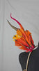 Phoenix Fire Feather Small Collar Wings featuring a fiery blend of vivid orange, red, and golden yellow feathers with dramatic plumes and sparkling embellishments; lightweight, adjustable, and handmade for carnival and festival wear. #CARNIVALFEATHERS #CARNIVAL #CARNIVALCOSTUMES