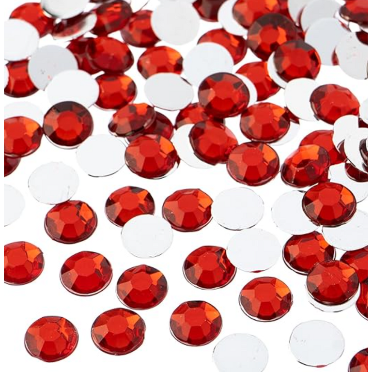 Red Round Flatback Rhinestone SS40 8MM — flatback rhinestone for enhancing carnival costumes and custom designs