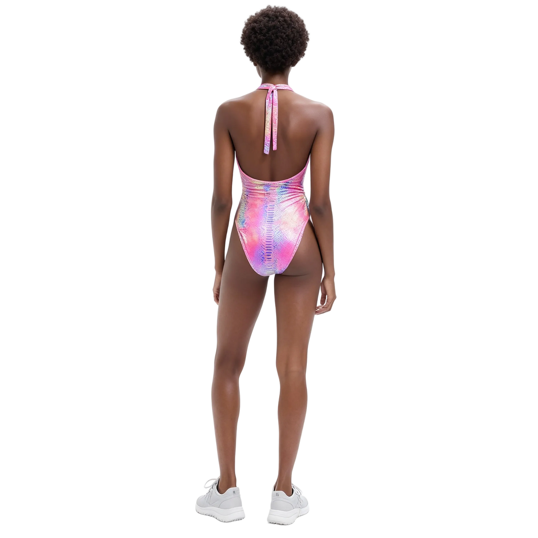 Road Ready Metallic One-Piece Monokini Swimsuit Mondaywear — bold one-piece swimsuit for carnival Monday wear, fetes, festivals, pool, and beach