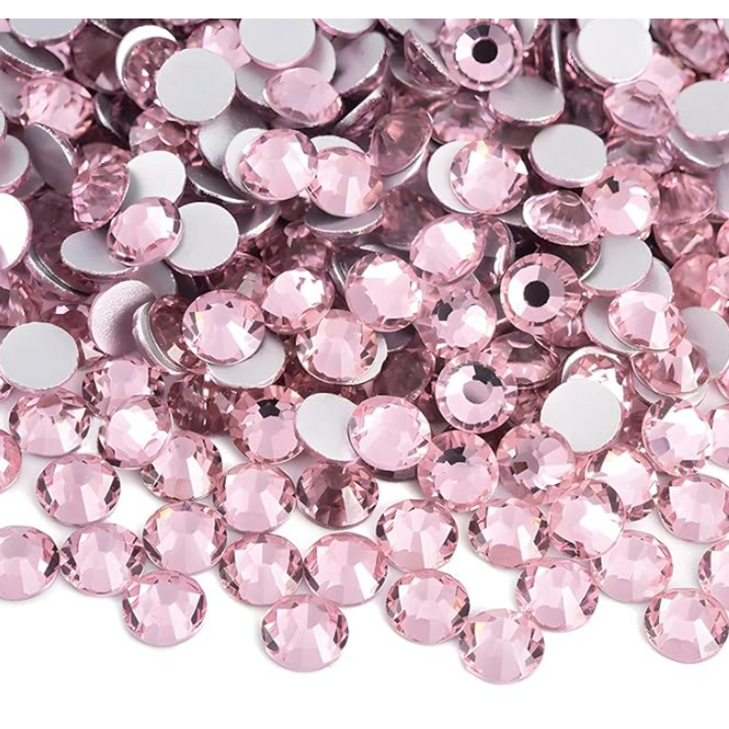 Rose / Light Pink Round Flatback Rhinestone SS40 8MM-Rose / Light Pink Round Flatback Rhinestone SS40 8MM — flatback rhinestone for enhancing carnival costumes and custom designs