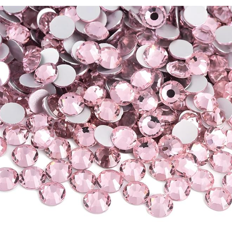 Rose / Light Pink Round Flatback Rhinestone SS40 8MM — flatback rhinestone for enhancing carnival costumes and custom designs
