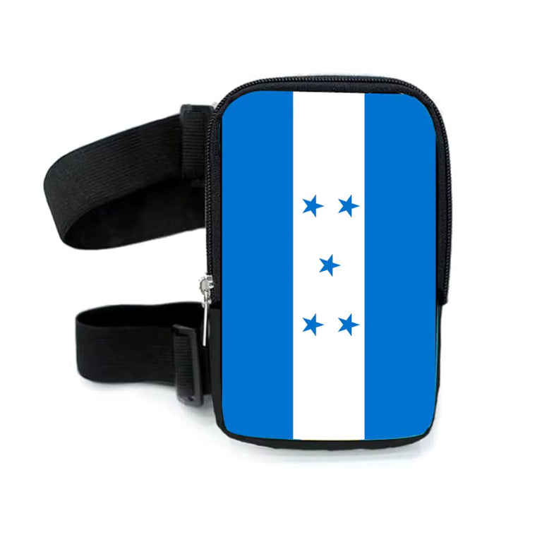 Run & Revel Caribbean Carnival Adjustable Thigh/Leg Bag - Honduras – flag print on white background