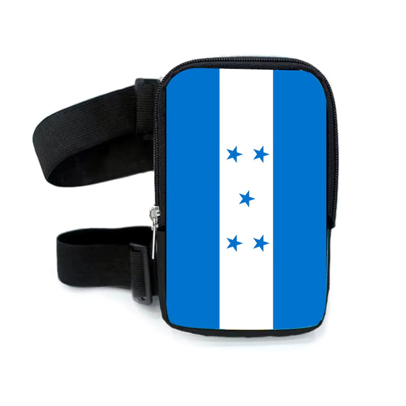 Run & Revel Caribbean Carnival Adjustable Thigh/Leg Bag - Honduras – flag print on white background