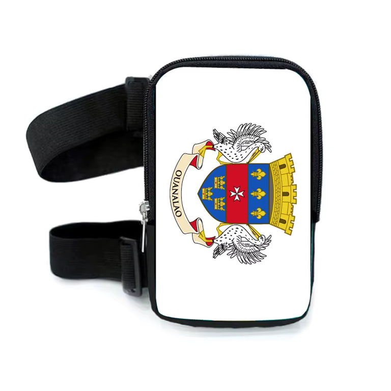 Run & Revel Caribbean Carnival Adjustable Thigh/Leg Bag - St Barthelemy – flag print on white background