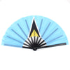 St. Lucia Carnival Cool Down Fan — flag hand fan to keep cool on the road at carnival, fetes, and jouvert