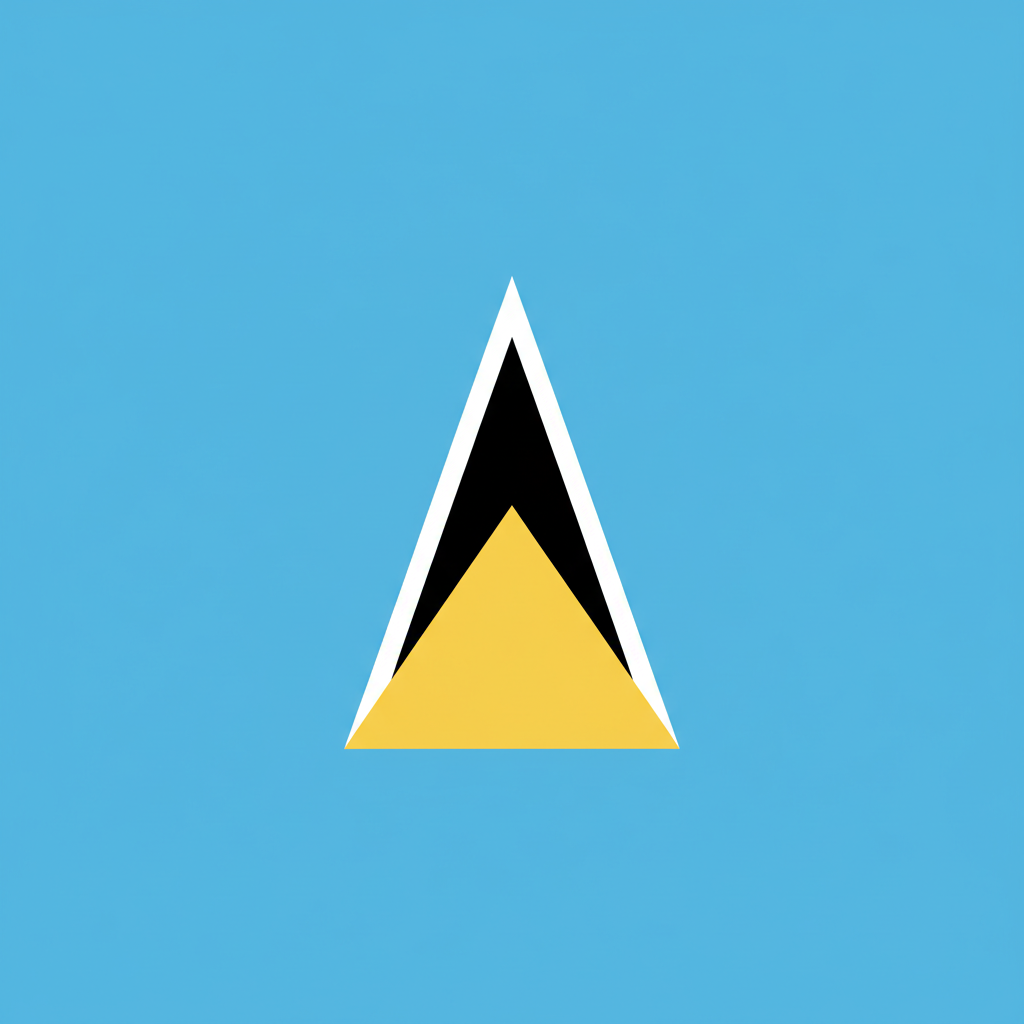 St. Lucia flag square cotton bandana — the perfect rag to wave at any fete or carnival