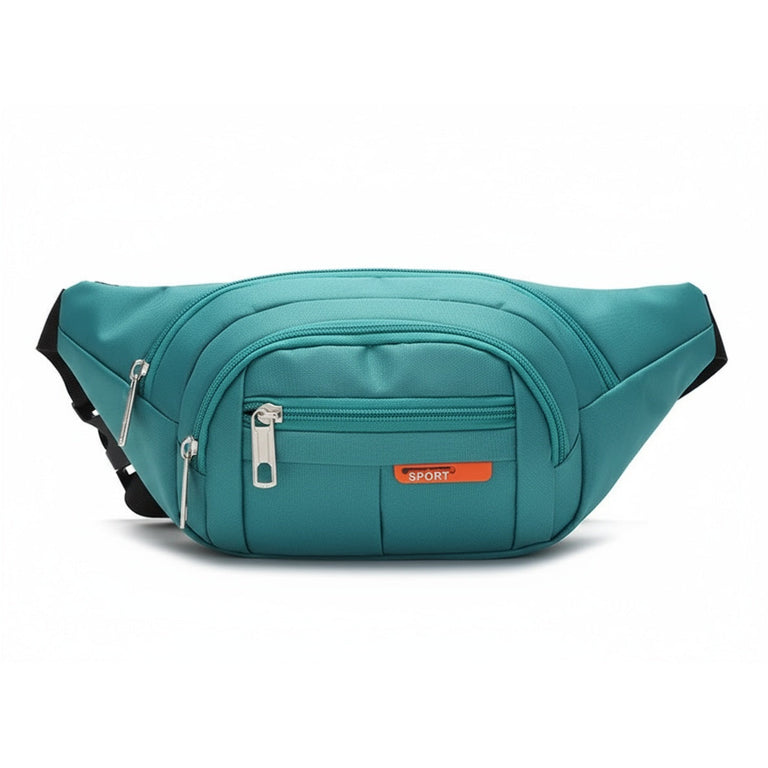 Teal Road Runner Phone, Body & Waist Fanny Bag – adjustable washable canvas, four pockets, waist or crossbody