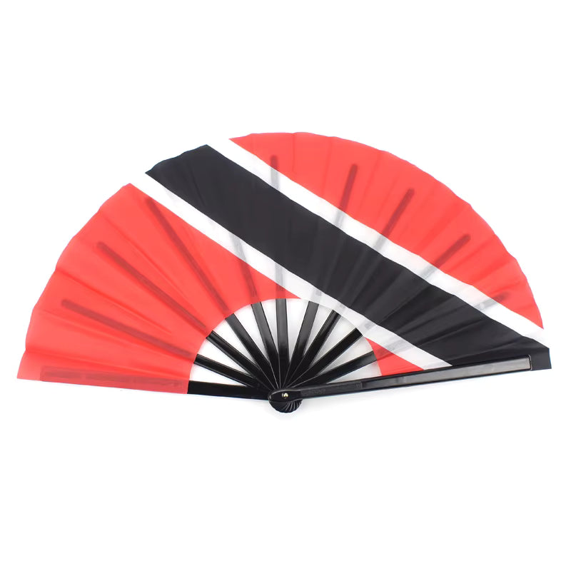 Trinidad & Tobago Carnival Cool Down Fan — flag hand fan to keep cool on the road at carnival, fetes, and jouvert