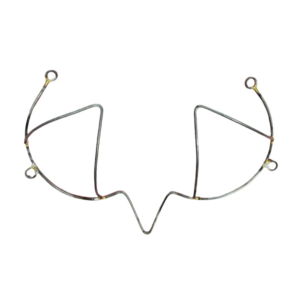 Front view of the Tristen Wire Bra Frame, designed for carnival or Mondaywear. This sophisticated wire bra frame serves as a versatile base for custom creations, perfect for adding rhinestones, feathers, or fabric. Ideal for creating unique and elegant looks. #carnivalmw #wirebra #carnivalcostume #carnivalsupplies