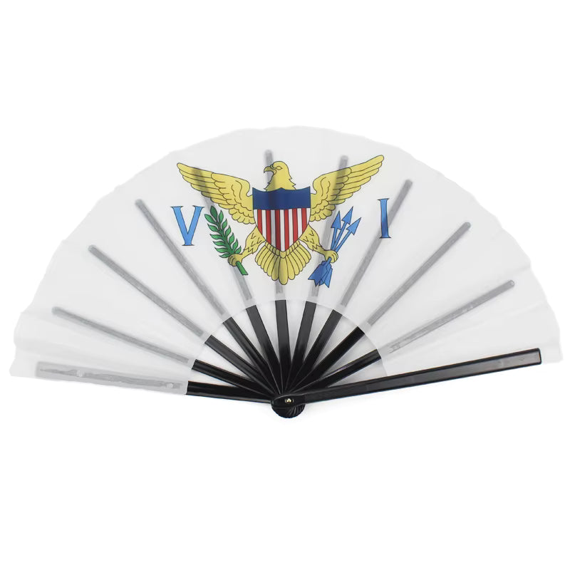 US Virgin Islands Carnival Cool Down Fan — flag hand fan to keep cool on the road at carnival, fetes, and jouvert