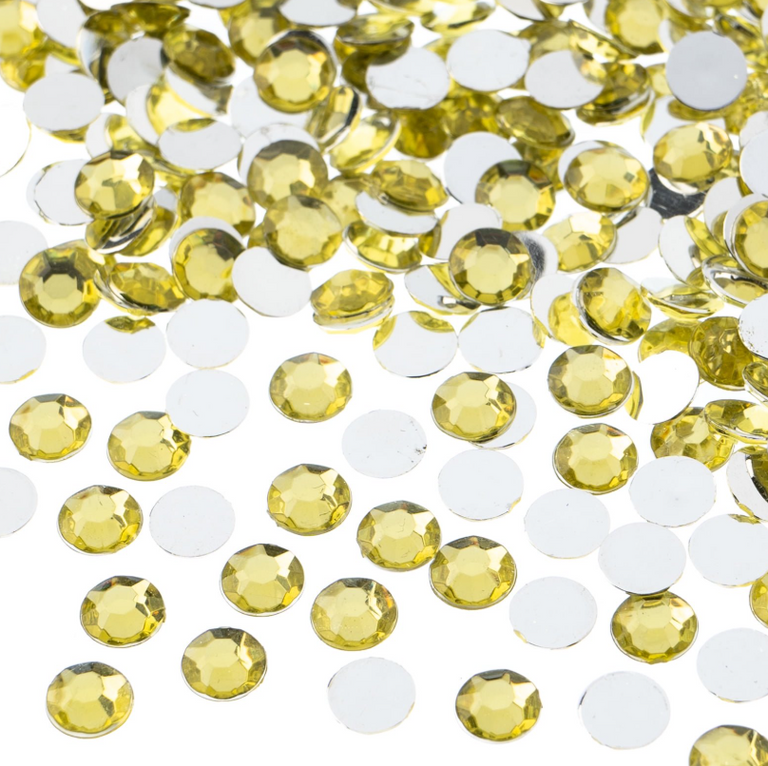 Yellow Round Flatback Rhinestone SS40 8MM — flatback rhinestone for enhancing carnival costumes and custom designs