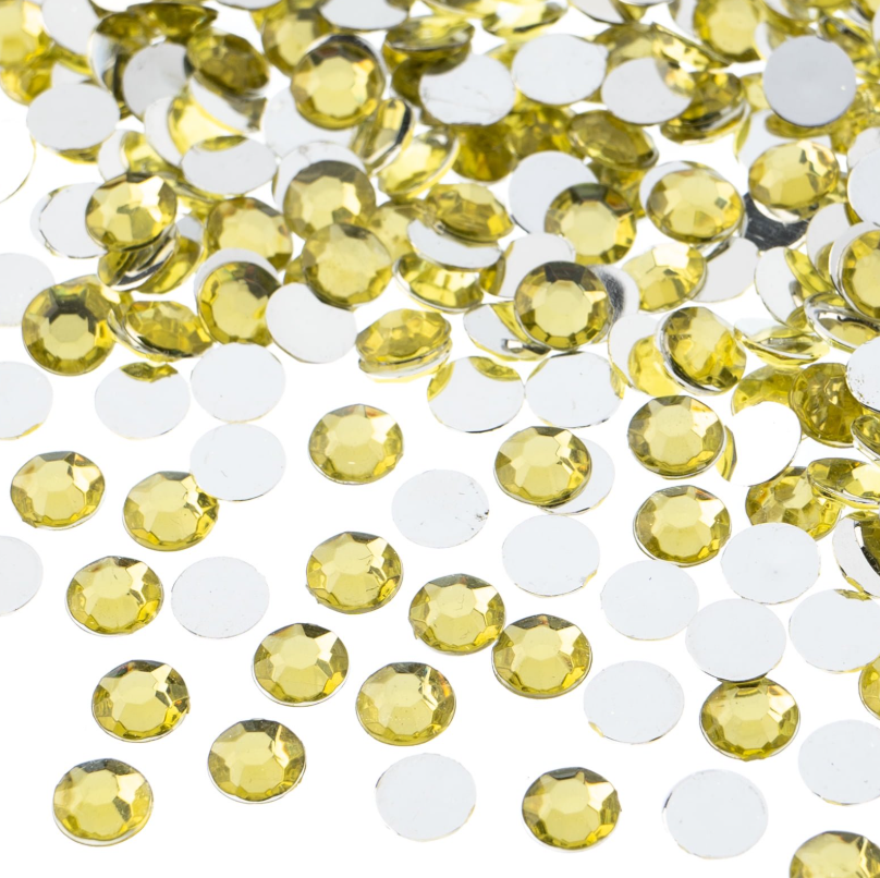 Yellow Round Flatback Rhinestone SS40 8MM — flatback rhinestone for enhancing carnival costumes and custom designs