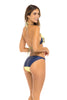 Barbados Flag Two-Piece Bikini Swimsuit featuring vibrant blue, yellow, and black colors. Made from Nylon and Spandex for comfort and flexibility. True to size fit with removable pads, ideal for ages 16 and up. Perfect for beach, pool, or festival events. Machine washable for easy care. #carnivalmw #carnival #mondaywear #swimsuit #barbados