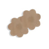 Disposable petals designed for full-coverage comfort, featuring a large flower-shaped pad with an adhesive back for a secure fit. These petals are perfect for pairing with lingerie or clothing, offering extra coverage and a seamless look. Made from thin polyester fabric, they curve easily to the breast, with a soft center to protect the nipple. Available in Nude, these petals add a moderate shine for a touch of elegance. Ideal for one-time use, each package includes three pairs.#bra #carnivalmw