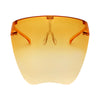 Full face shield protective from UV rays, fog resistant and adjustable. Orange ombre. Front view full.
