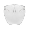 Full face shield protective from UV rays, fog resistant and adjustable. Clear. Front view full.