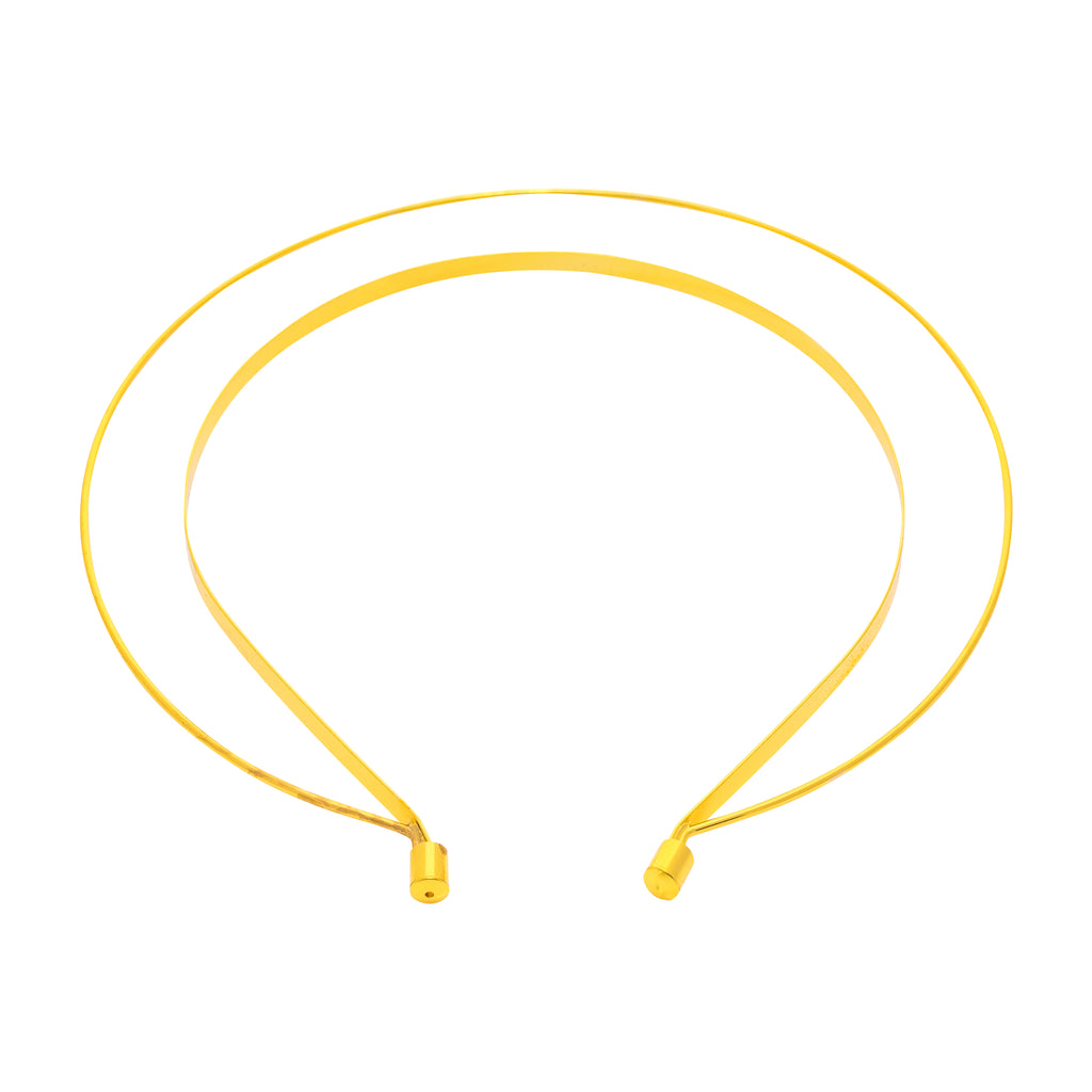Stardust Headband with two tiers halo. Gold. Front view full.